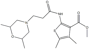 methyl 2-{[3-(2,6-dimethyl-4-morpholinyl)propanoyl]amino}-4,5-dimethyl-3-thiophenecarboxylate 结构式