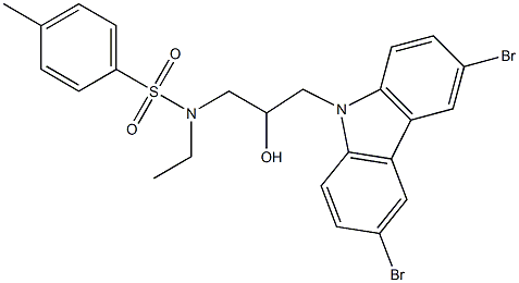 N-[3-(3,6-dibromo-9H-carbazol-9-yl)-2-hydroxypropyl]-N-ethyl-4-methylbenzenesulfonamide 结构式