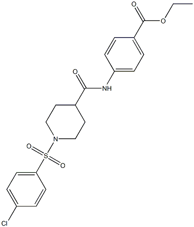 ethyl 4-[({1-[(4-chlorophenyl)sulfonyl]-4-piperidinyl}carbonyl)amino]benzoate 结构式