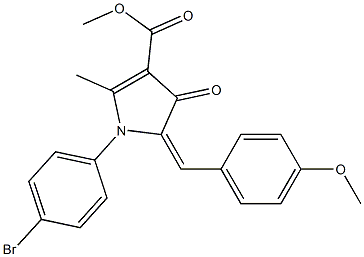 methyl 1-(4-bromophenyl)-5-(4-methoxybenzylidene)-2-methyl-4-oxo-4,5-dihydro-1H-pyrrole-3-carboxylate 结构式