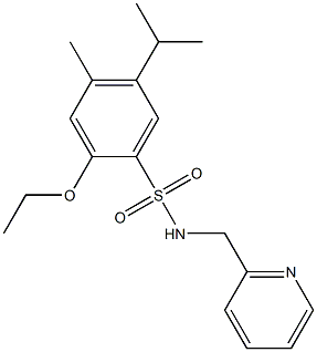 2-ethoxy-5-isopropyl-4-methyl-N-(2-pyridinylmethyl)benzenesulfonamide 结构式