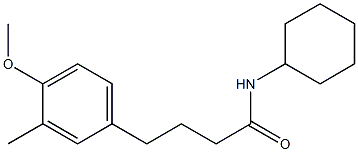 N-cyclohexyl-4-(4-methoxy-3-methylphenyl)butanamide 结构式