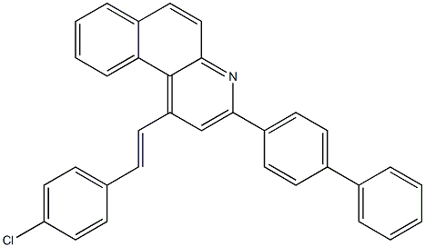 3-[1,1'-biphenyl]-4-yl-1-[2-(4-chlorophenyl)vinyl]benzo[f]quinoline 结构式