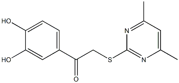 1-(3,4-dihydroxyphenyl)-2-[(4,6-dimethyl-2-pyrimidinyl)sulfanyl]ethanone 结构式