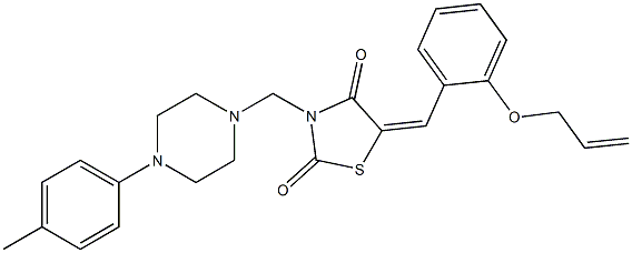 5-[2-(allyloxy)benzylidene]-3-{[4-(4-methylphenyl)-1-piperazinyl]methyl}-1,3-thiazolidine-2,4-dione 结构式