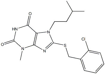 8-[(2-chlorobenzyl)sulfanyl]-7-isopentyl-3-methyl-3,7-dihydro-1H-purine-2,6-dione 结构式