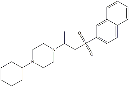 2-(4-cyclohexyl-1-piperazinyl)propyl 2-naphthyl sulfone 结构式