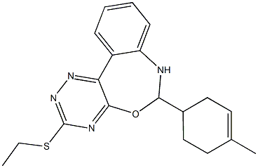 ethyl 6-(4-methyl-3-cyclohexen-1-yl)-6,7-dihydro[1,2,4]triazino[5,6-d][3,1]benzoxazepin-3-yl sulfide 结构式