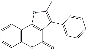 2-methyl-3-phenyl-4H-furo[3,2-c]chromen-4-one 结构式