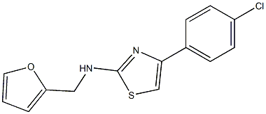 4-(4-chlorophenyl)-N-(2-furylmethyl)-1,3-thiazol-2-amine 结构式