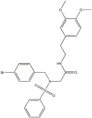 2-[(4-bromobenzyl)(phenylsulfonyl)amino]-N-[2-(3,4-dimethoxyphenyl)ethyl]acetamide 结构式