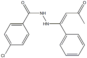 4-chloro-N'-(3-oxo-1-phenyl-1-butenyl)benzohydrazide 结构式