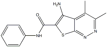 5-amino-3,4-dimethyl-N-phenylthieno[2,3-c]pyridazine-6-carboxamide 结构式