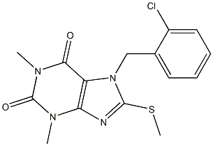 7-(2-chlorobenzyl)-1,3-dimethyl-8-(methylthio)-3,7-dihydro-1H-purine-2,6-dione 结构式