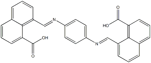 8-{[(4-{[(8-carboxy-1-naphthyl)methylene]amino}phenyl)imino]methyl}-1-naphthoic acid 结构式