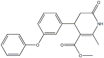 methyl 2-methyl-6-oxo-4-(3-phenoxyphenyl)-1,4,5,6-tetrahydro-3-pyridinecarboxylate 结构式