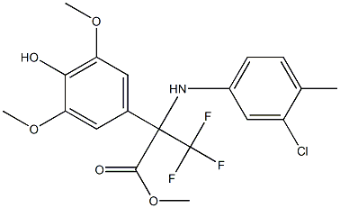 methyl 2-(3-chloro-4-methylanilino)-3,3,3-trifluoro-2-(4-hydroxy-3,5-dimethoxyphenyl)propanoate 结构式