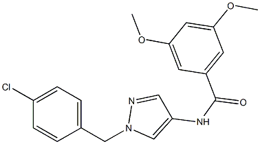 N-[1-(4-chlorobenzyl)-1H-pyrazol-4-yl]-3,5-dimethoxybenzamide 结构式