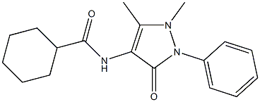 N-(1,5-dimethyl-3-oxo-2-phenyl-2,3-dihydro-1H-pyrazol-4-yl)cyclohexanecarboxamide 结构式