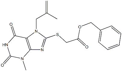 benzyl {[3-methyl-7-(2-methylprop-2-enyl)-2,6-dioxo-2,3,6,7-tetrahydro-1H-purin-8-yl]sulfanyl}acetate 结构式