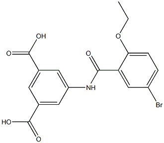 5-[(5-bromo-2-ethoxybenzoyl)amino]isophthalic acid 结构式