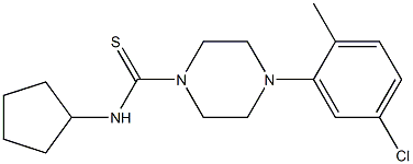 4-(5-chloro-2-methylphenyl)-N-cyclopentyl-1-piperazinecarbothioamide 结构式