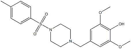2,6-dimethoxy-4-({4-[(4-methylphenyl)sulfonyl]-1-piperazinyl}methyl)phenol 结构式