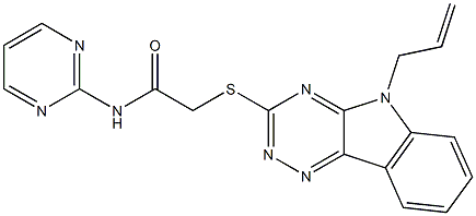 2-[(5-allyl-5H-[1,2,4]triazino[5,6-b]indol-3-yl)sulfanyl]-N-(2-pyrimidinyl)acetamide 结构式