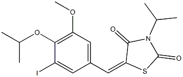 5-(3-iodo-4-isopropoxy-5-methoxybenzylidene)-3-isopropyl-1,3-thiazolidine-2,4-dione 结构式