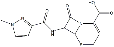 3-methyl-7-{[(1-methyl-1H-pyrazol-3-yl)carbonyl]amino}-8-oxo-5-thia-1-azabicyclo[4.2.0]oct-2-ene-2-carboxylic acid 结构式