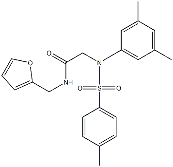 2-{3,5-dimethyl[(4-methylphenyl)sulfonyl]anilino}-N-(2-furylmethyl)acetamide 结构式