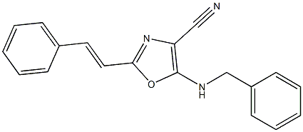 5-(benzylamino)-2-(2-phenylvinyl)-1,3-oxazole-4-carbonitrile 结构式