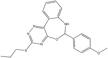 6-(4-methoxyphenyl)-3-(propylsulfanyl)-6,7-dihydro[1,2,4]triazino[5,6-d][3,1]benzoxazepine 结构式