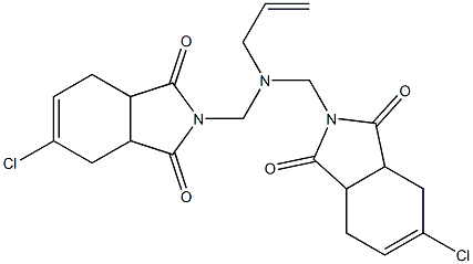 2-({allyl[(5-chloro-1,3-dioxo-1,3,3a,4,7,7a-hexahydro-2H-isoindol-2-yl)methyl]amino}methyl)-5-chloro-3a,4,7,7a-tetrahydro-1H-isoindole-1,3(2H)-dione 结构式