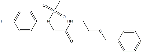 N-[2-(benzylsulfanyl)ethyl]-2-[4-fluoro(methylsulfonyl)anilino]acetamide 结构式