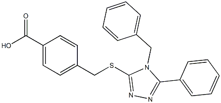 4-{[(4-benzyl-5-phenyl-4H-1,2,4-triazol-3-yl)sulfanyl]methyl}benzoic acid 结构式