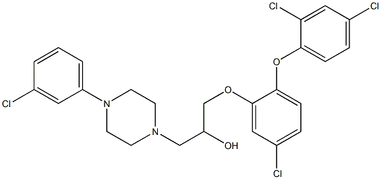 1-[5-chloro-2-(2,4-dichlorophenoxy)phenoxy]-3-[4-(3-chlorophenyl)-1-piperazinyl]-2-propanol 结构式