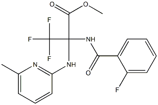 methyl 3,3,3-trifluoro-2-[(2-fluorobenzoyl)amino]-2-[(6-methylpyridin-2-yl)amino]propanoate 结构式