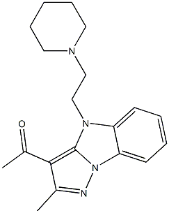 1-{2-methyl-4-[2-(1-piperidinyl)ethyl]-4H-pyrazolo[1,5-a]benzimidazol-3-yl}ethanone 结构式