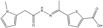 5-{N-[(1-methyl-1H-pyrrol-2-yl)acetyl]ethanehydrazonoyl}-2-thiophenecarboxylic acid 结构式