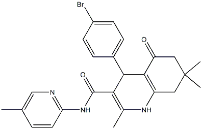 4-(4-bromophenyl)-2,7,7-trimethyl-N-(5-methyl-2-pyridinyl)-5-oxo-1,4,5,6,7,8-hexahydro-3-quinolinecarboxamide 结构式