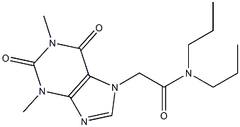 2-(1,3-dimethyl-2,6-dioxo-1,2,3,6-tetrahydro-7H-purin-7-yl)-N,N-dipropylacetamide 结构式