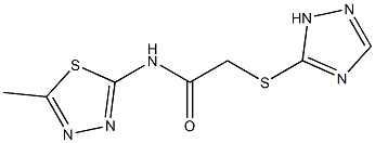 N-(5-methyl-1,3,4-thiadiazol-2-yl)-2-(1H-1,2,4-triazol-5-ylsulfanyl)acetamide 结构式