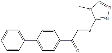 1-[1,1'-biphenyl]-4-yl-2-[(4-methyl-4H-1,2,4-triazol-3-yl)sulfanyl]ethanone 结构式