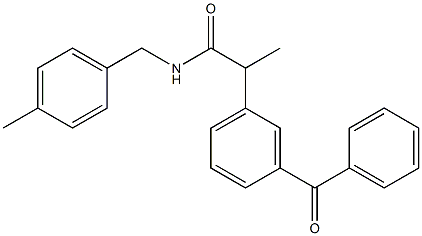 2-(3-benzoylphenyl)-N-(4-methylbenzyl)propanamide 结构式