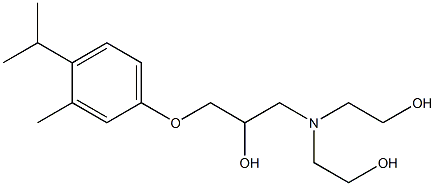1-[bis(2-hydroxyethyl)amino]-3-(4-isopropyl-3-methylphenoxy)-2-propanol 结构式