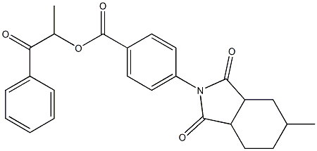 1-methyl-2-oxo-2-phenylethyl 4-(5-methyl-1,3-dioxooctahydro-2H-isoindol-2-yl)benzoate 结构式