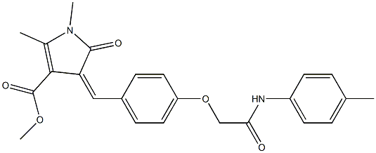 methyl 1,2-dimethyl-5-oxo-4-{4-[2-oxo-2-(4-toluidino)ethoxy]benzylidene}-4,5-dihydro-1H-pyrrole-3-carboxylate 结构式