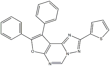 8,9-diphenyl-2-thien-2-ylfuro[3,2-e][1,2,4]triazolo[1,5-c]pyrimidine 结构式
