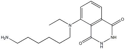 5-[(6-aminohexyl)(ethyl)amino]-2,3-dihydro-1,4-phthalazinedione 结构式